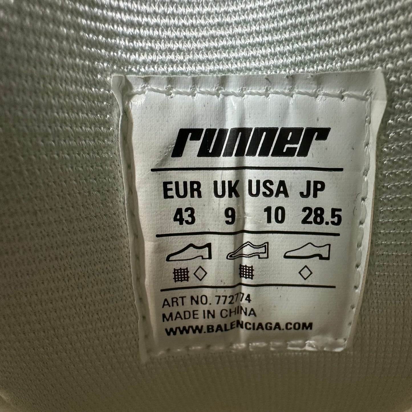 Balenciaga Runner White Green Blue Sneaker Sz 10 (43)