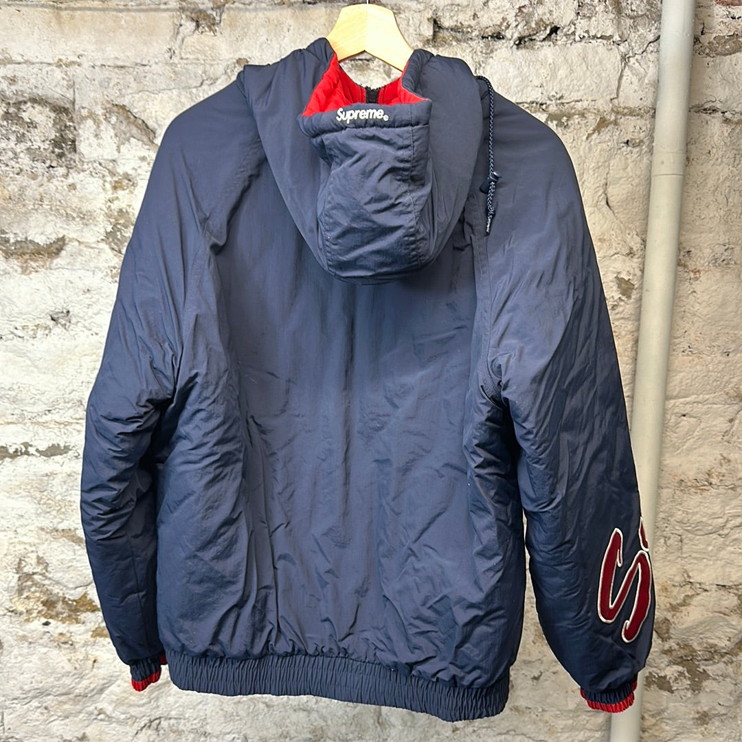 Supreme Script Sideline Navy Jacket Sz M