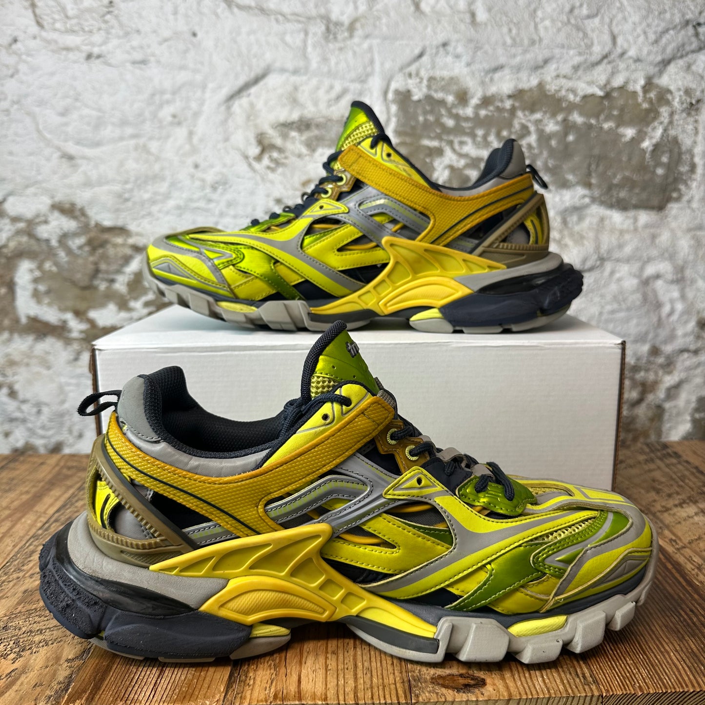 Balenciaga Track 2 Neon Yellow Green Grey Sneaker Sz 10 (43)
