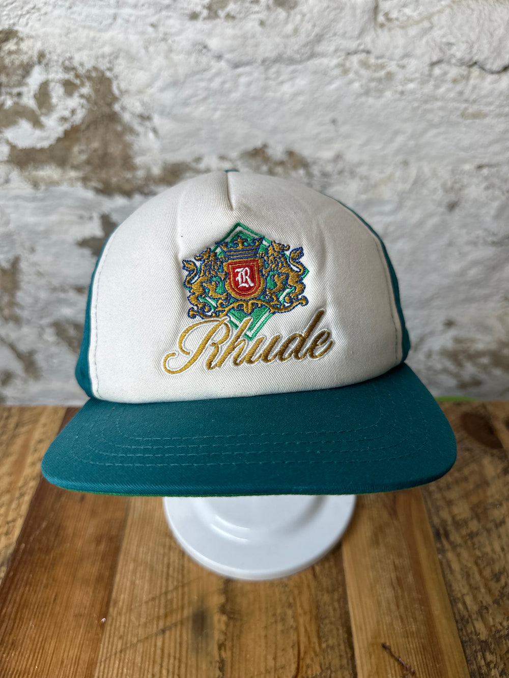 Rhude Teal Lion White Hat