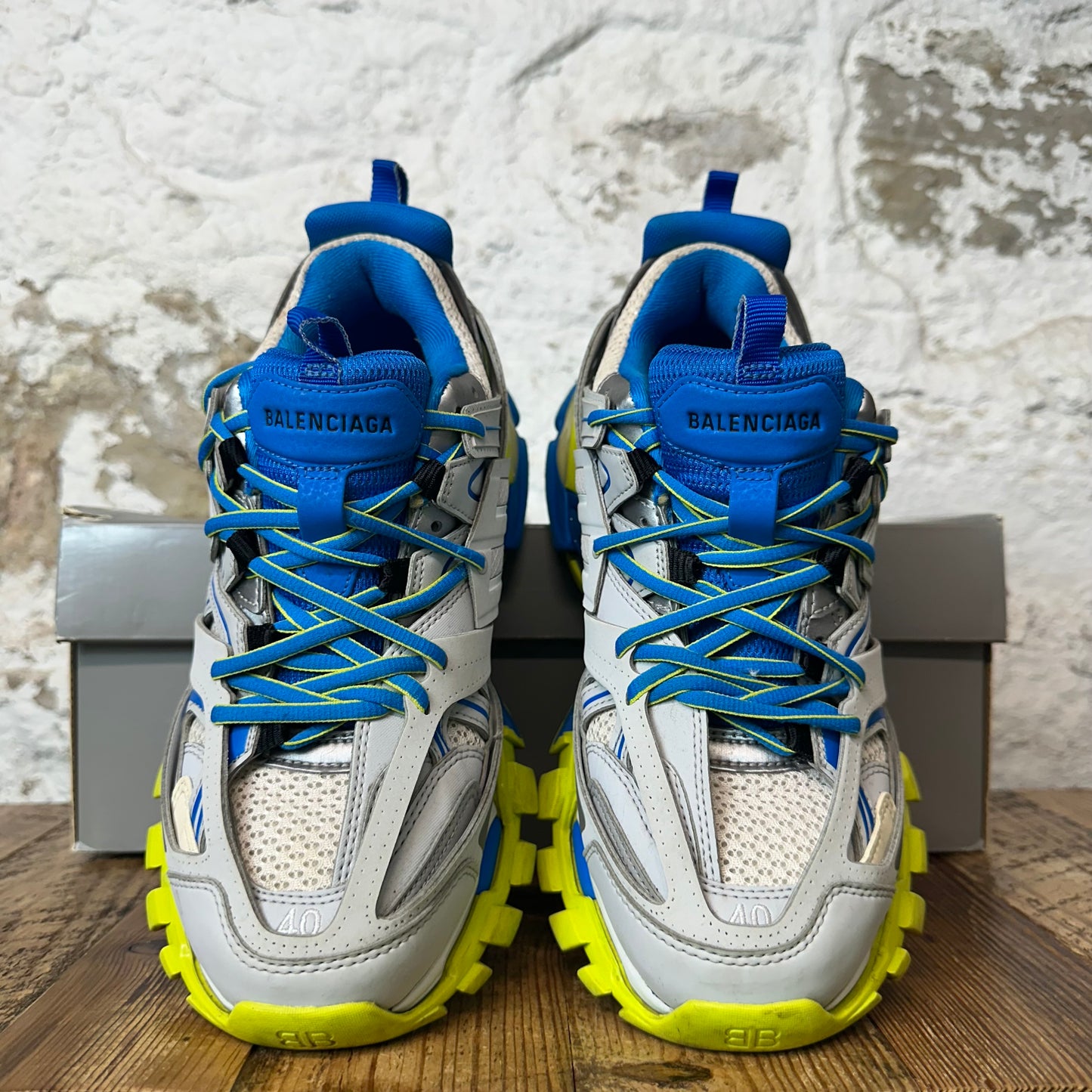 Balenciaga Track Runner Blue Grey Green Sneaker Sz 7 (40)