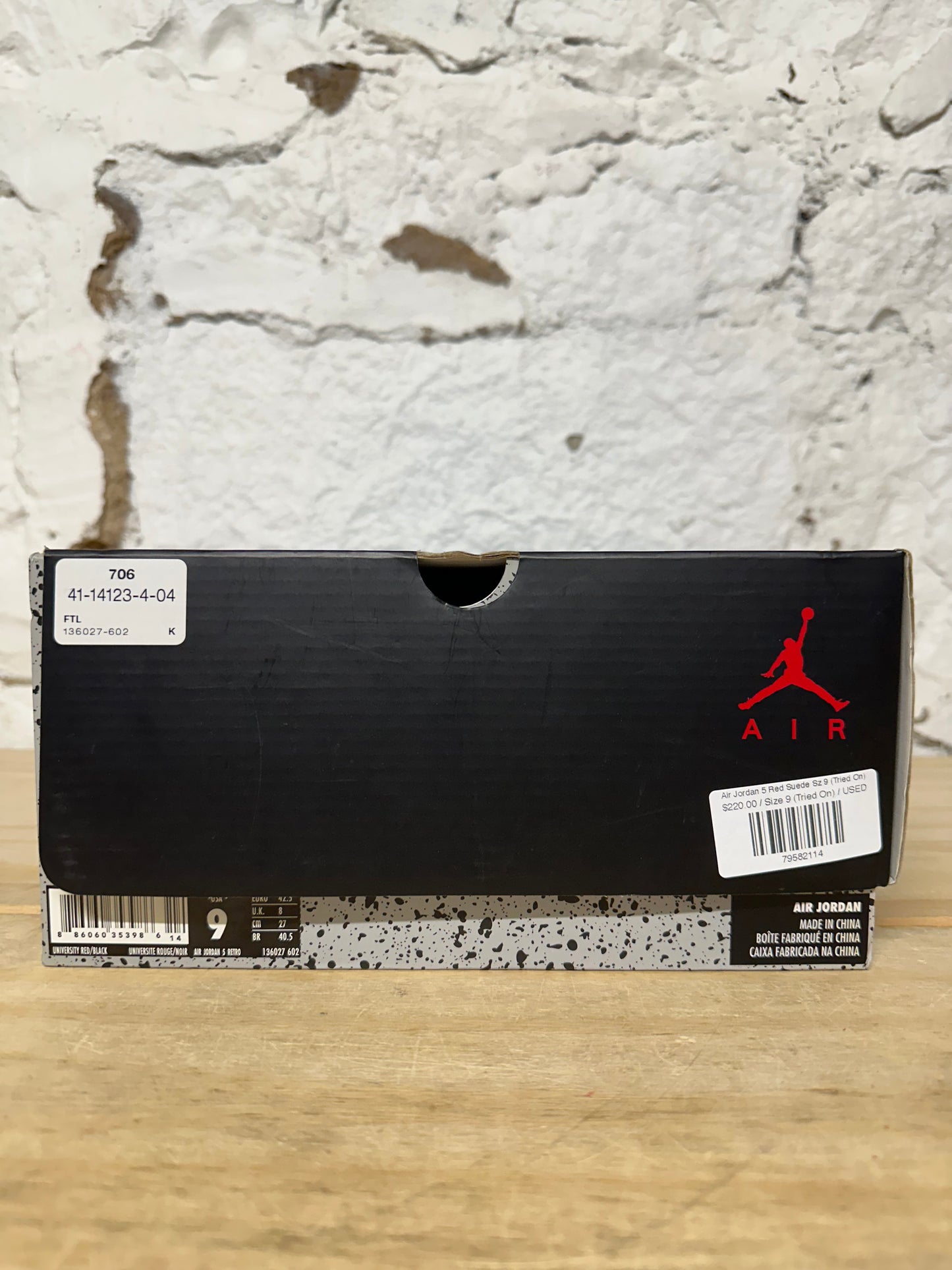 Air Jordan 5 Red Suede Sz 9