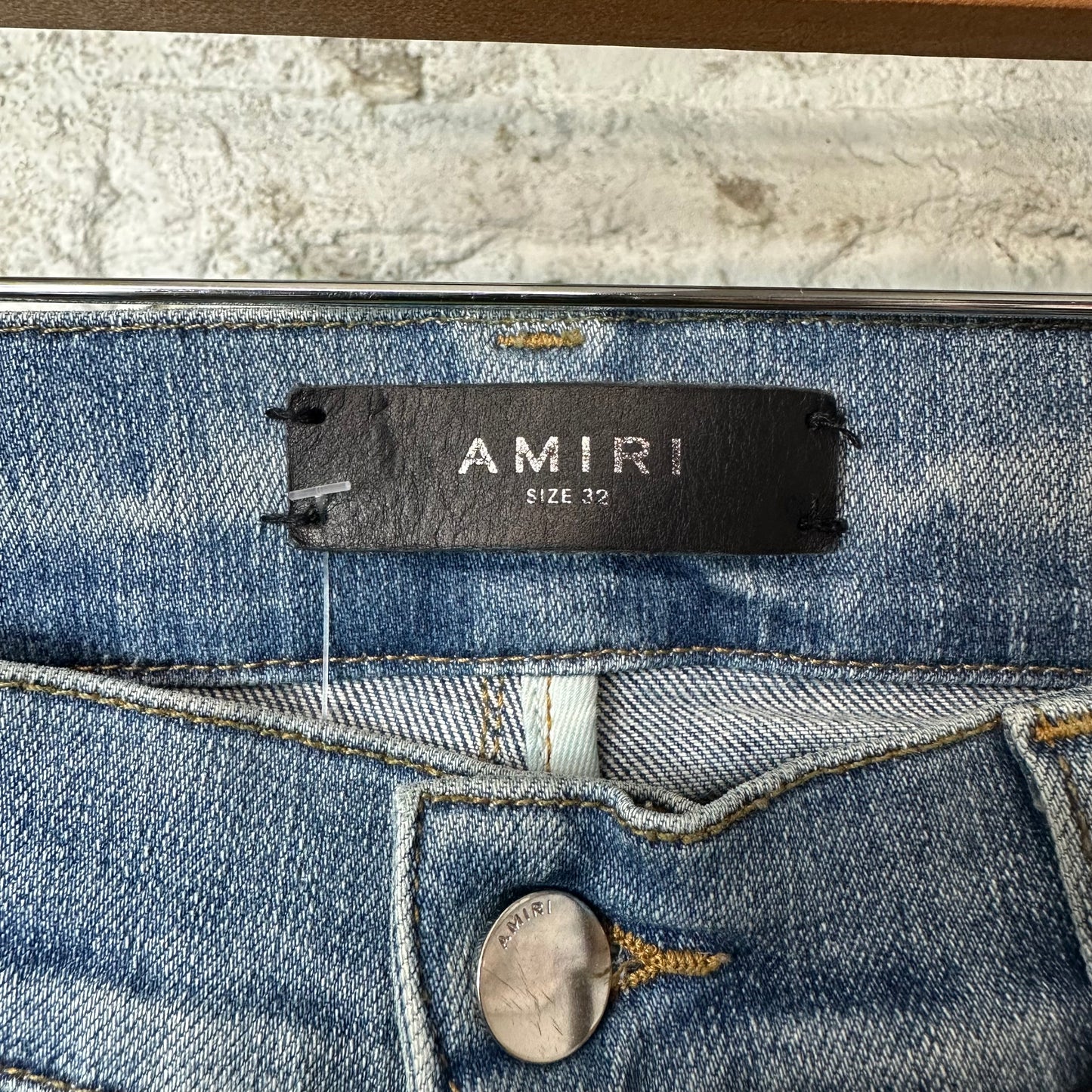 Amiri MX1 Biker Patches Blue Denim Jeans Sz 32