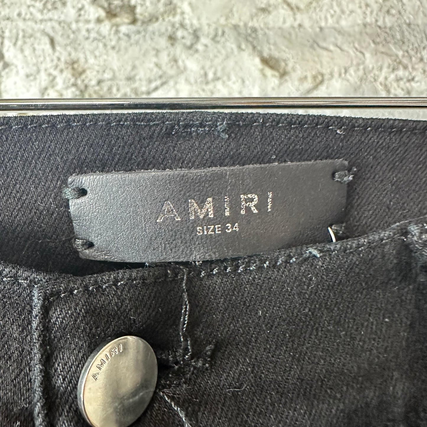 Amiri Plain Black Distressed Denim Jeans Sz 34