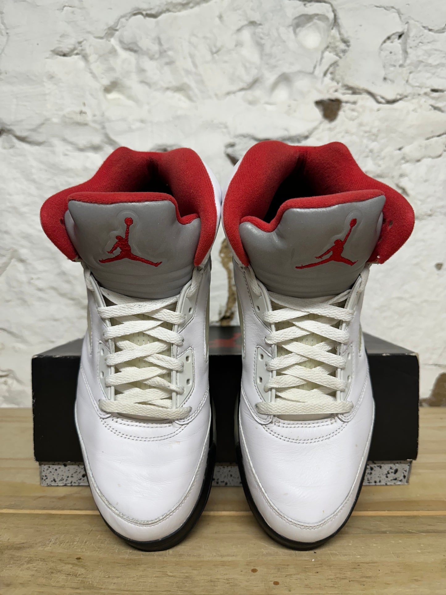 Air Jordan 5 Fire Red Silver Tongue Sz 10