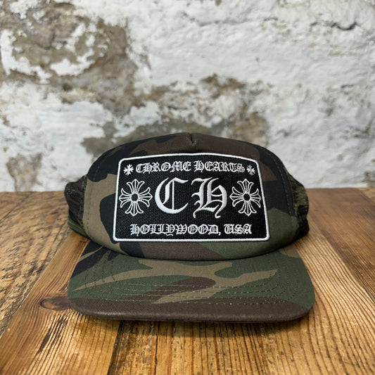 Chrome Hearts CH Hollywood Camo Trucker Hat DS