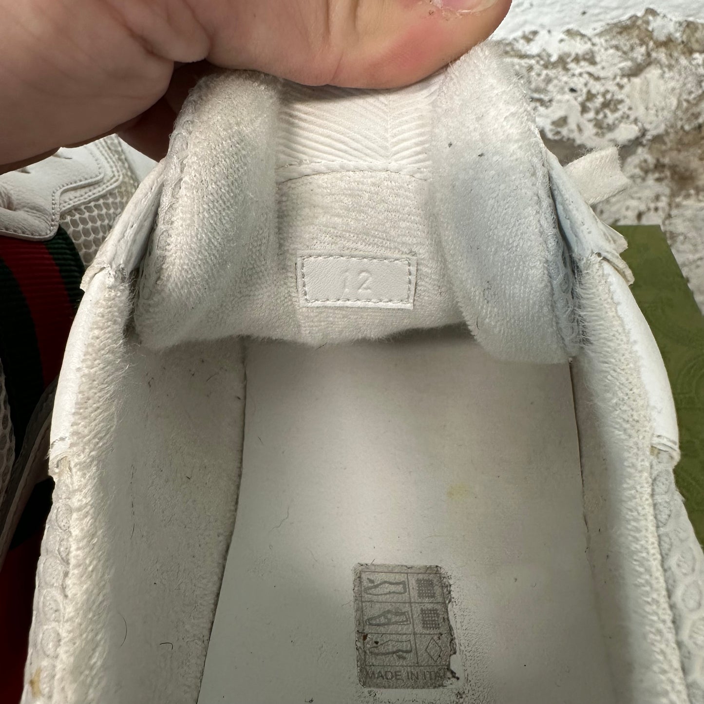 Gucci Rython White Red Green Sneaker Sz 12