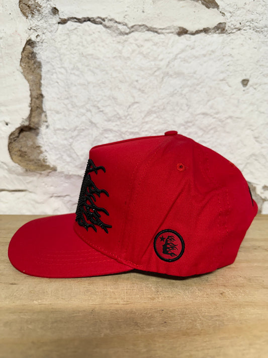 Hellstar NY Yankees Red Rhinestone Snapback Hat DS