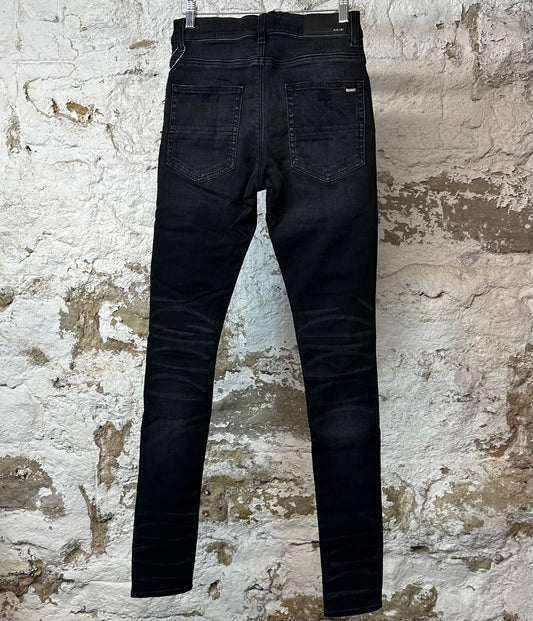 Amiri MX1 Red White Tie Dye Black Denim Jeans