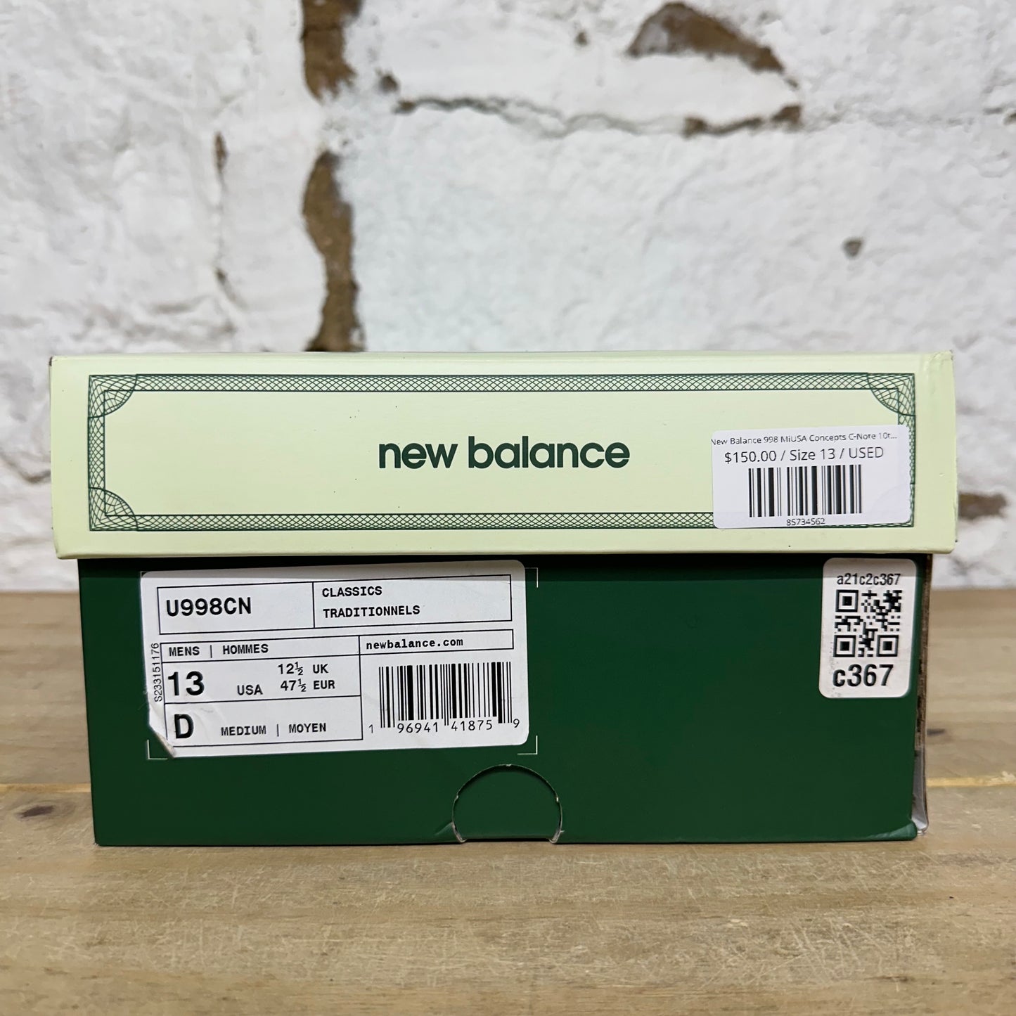 New Balance 998 MiUSA Concepts C-Note 10th Anniversary (2023) Sz 13