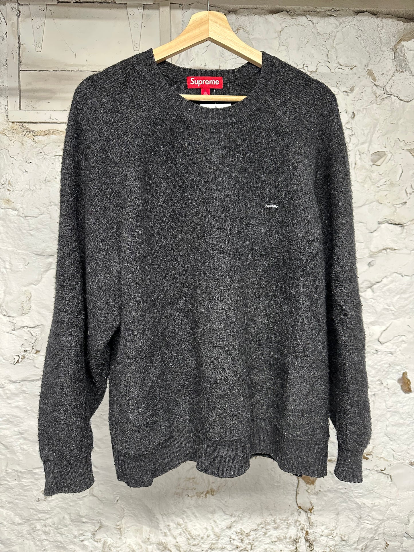 Supreme Small Box Logo Black Sweater Sz L