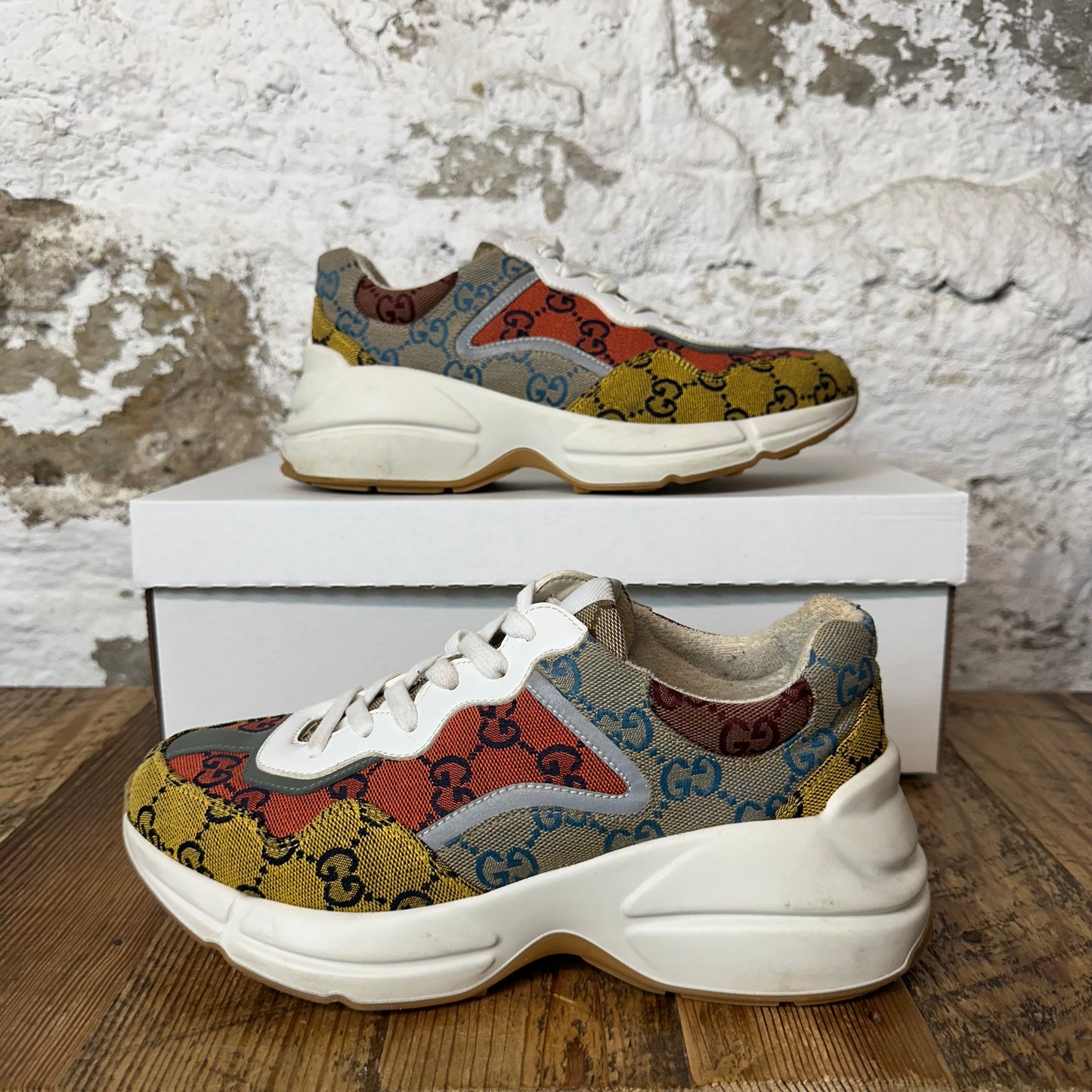 Gucci Rython Multicolor White Sneaker Sz 5 (37) No Box