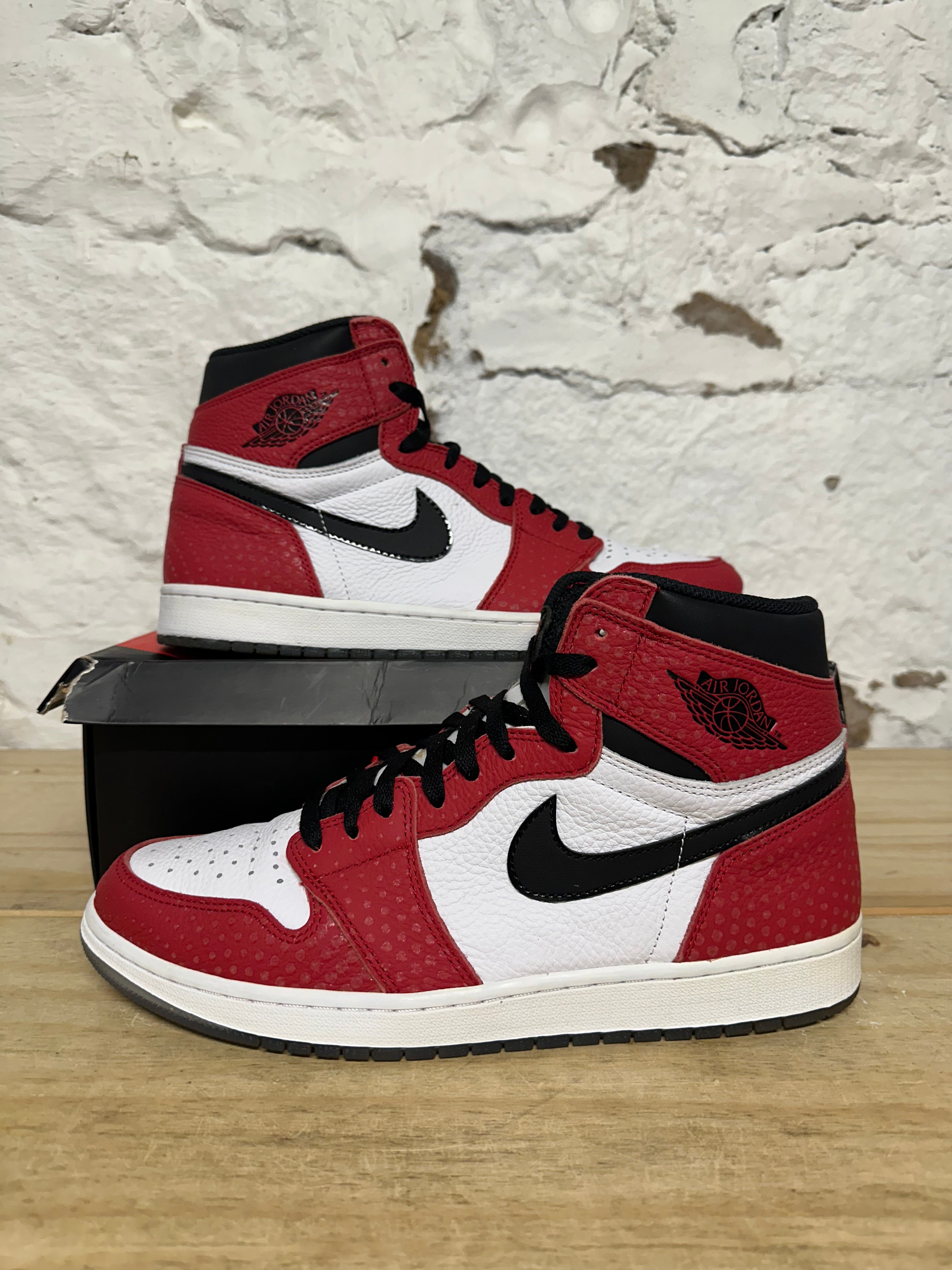 Air Jordan 1 High Spiderman Origin Story Sz 12