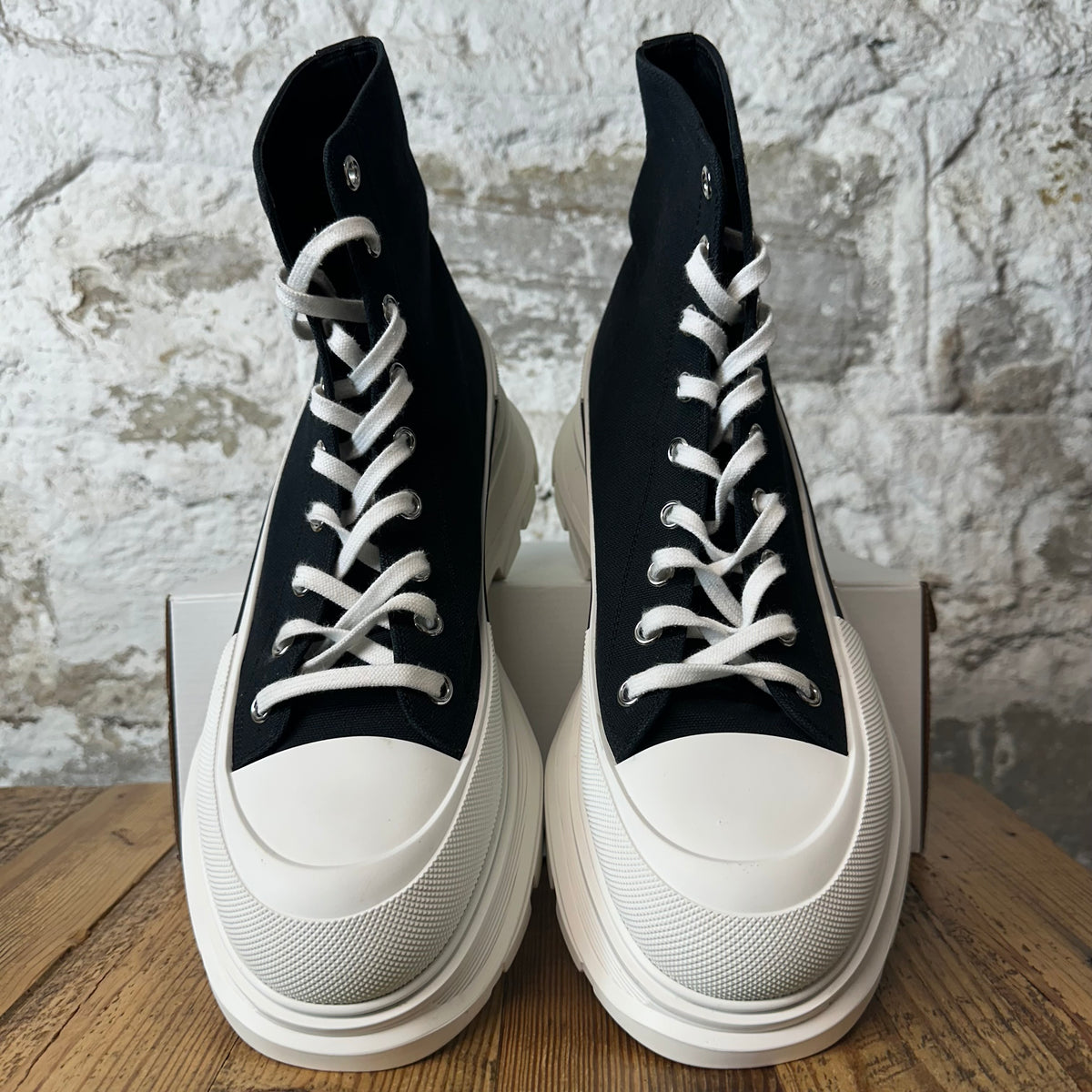 Alexander Mcqueen High Black White Tread Boot Sz 14 (47)