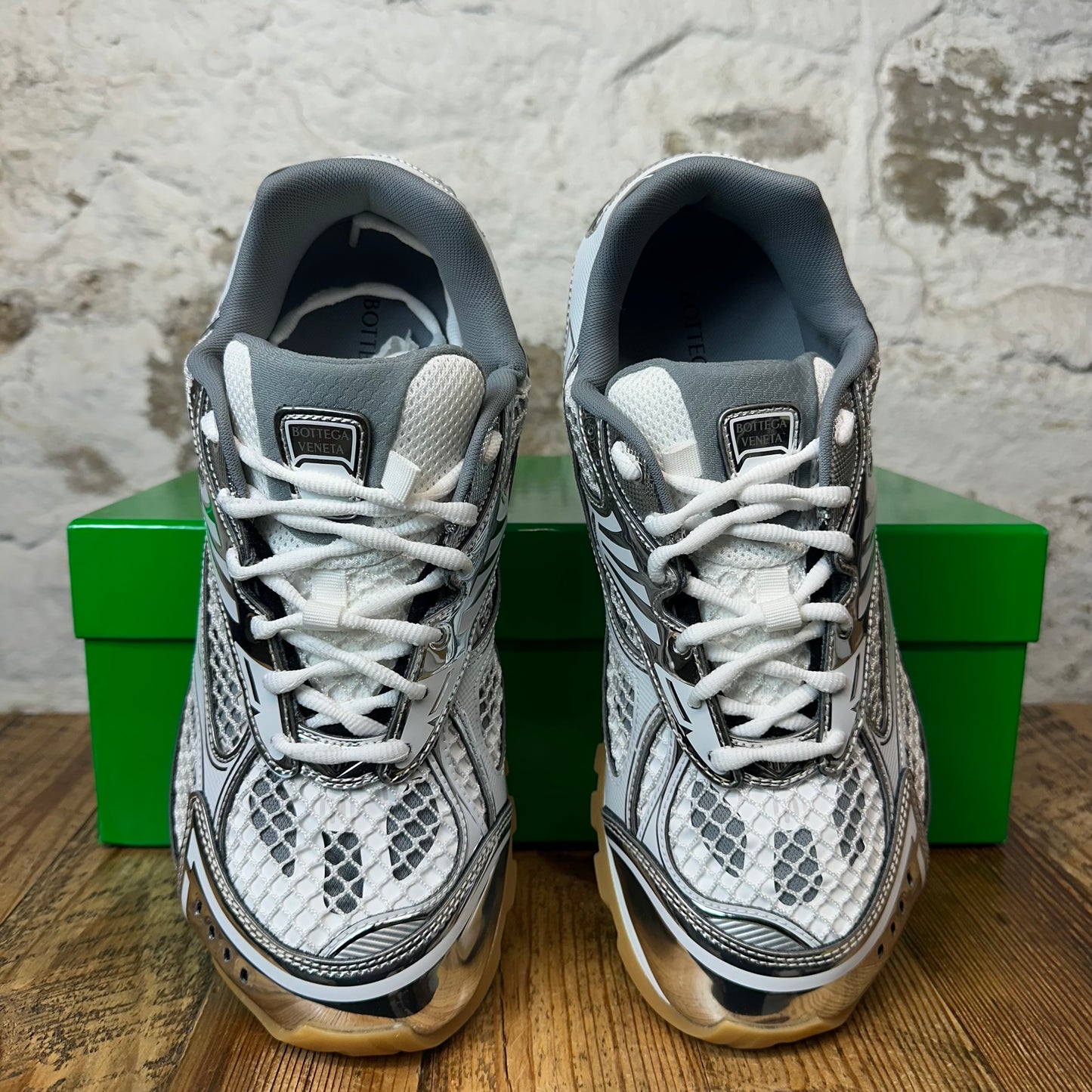 Bottega Veneta Silver White Orbit Sneaker Sz 11 (44) DS