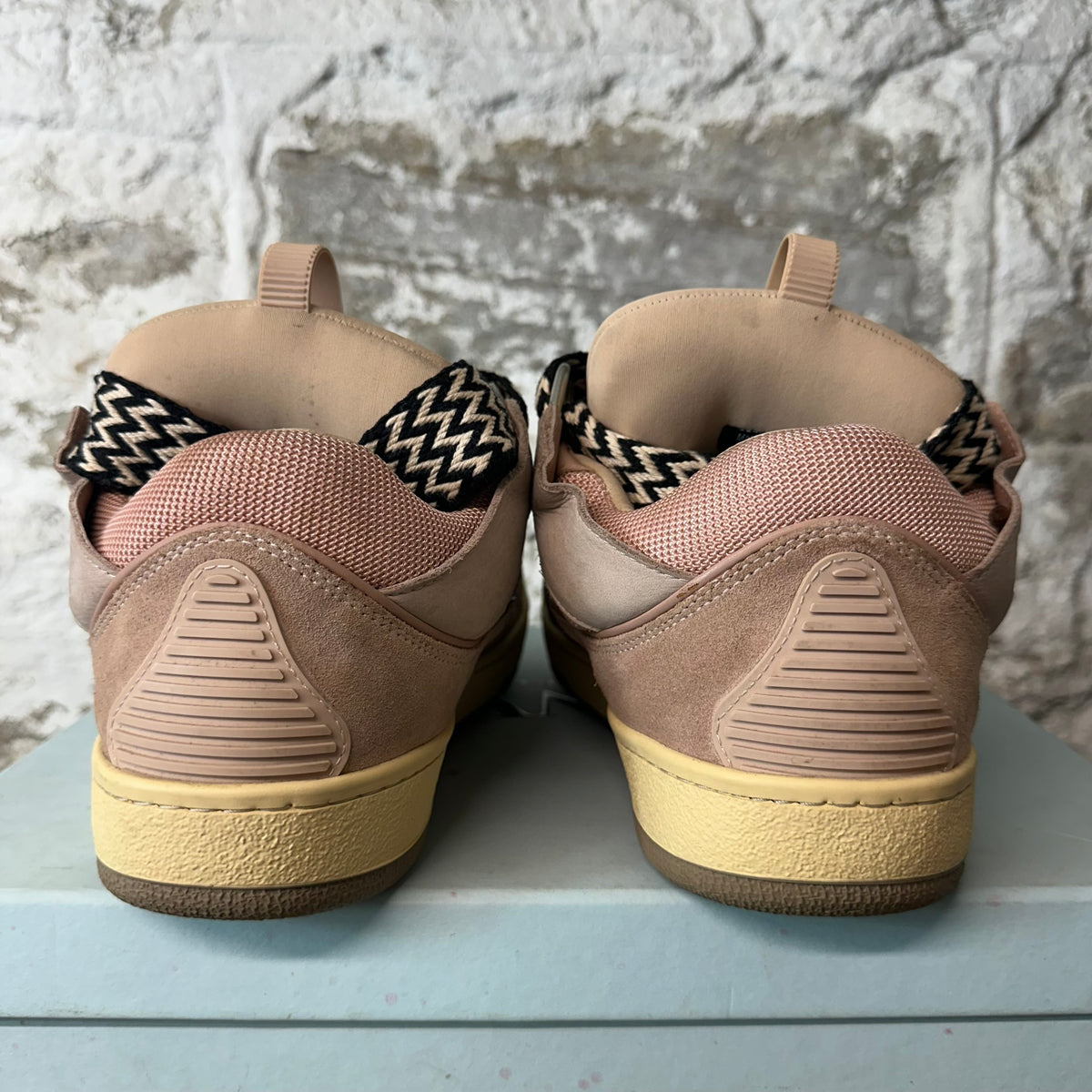 Lanvin Curb Black White Lace Pink Sneaker Sz 10 (43)