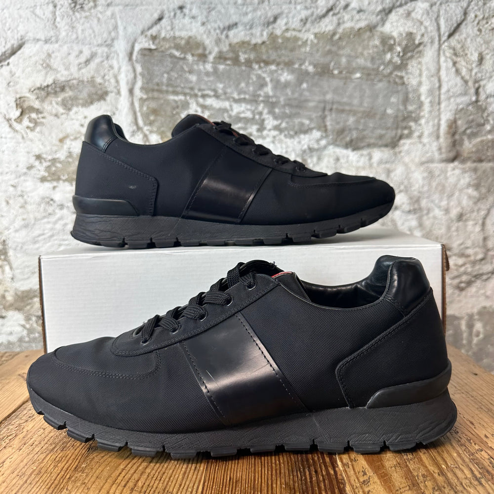 Prada Match Rose Triple Black Sneaker Sz 12