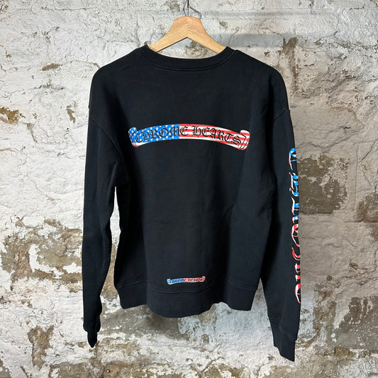 Chrome Hearts Matty Boy USA Scroll Black Crewneck Sz M