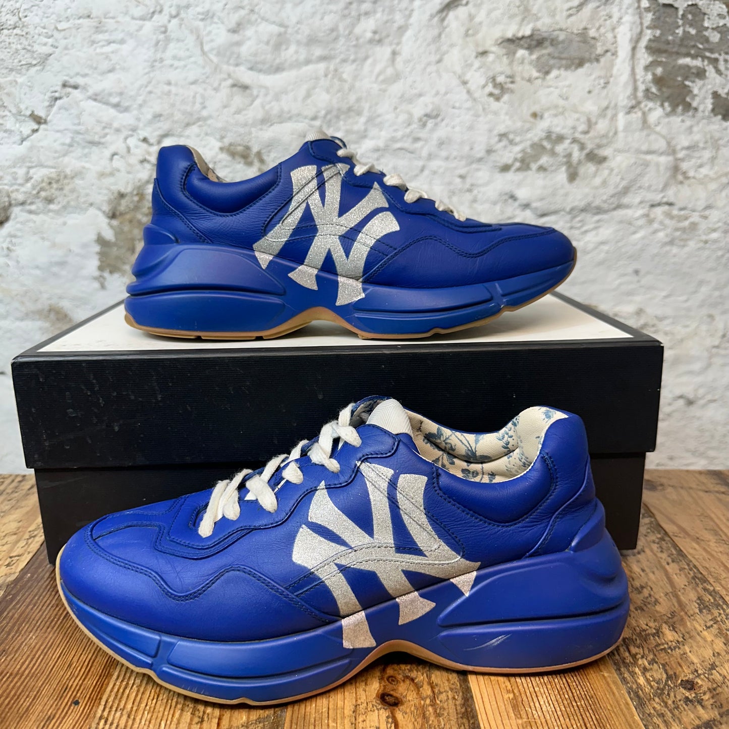 Gucci Rython NY Sparkle Blue Sneaker Sz 6.5