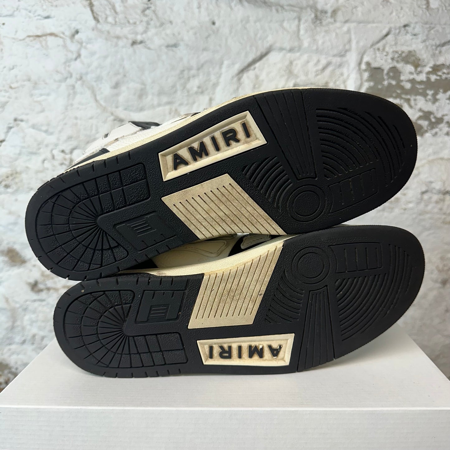 Amiri White Skeleton Black White High Sz 12 (45)