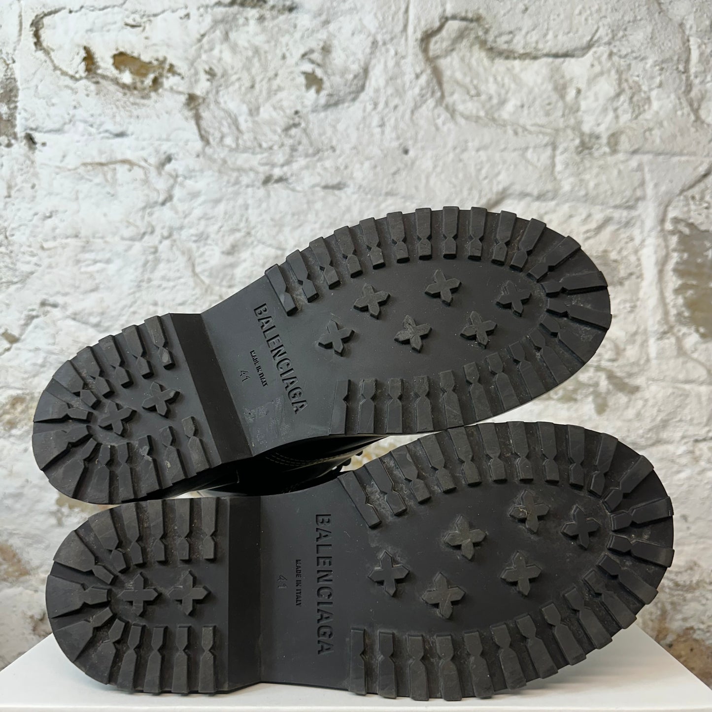 Balenciaga High Black Leather Amphibia Boot Sz 8 (41) No Box