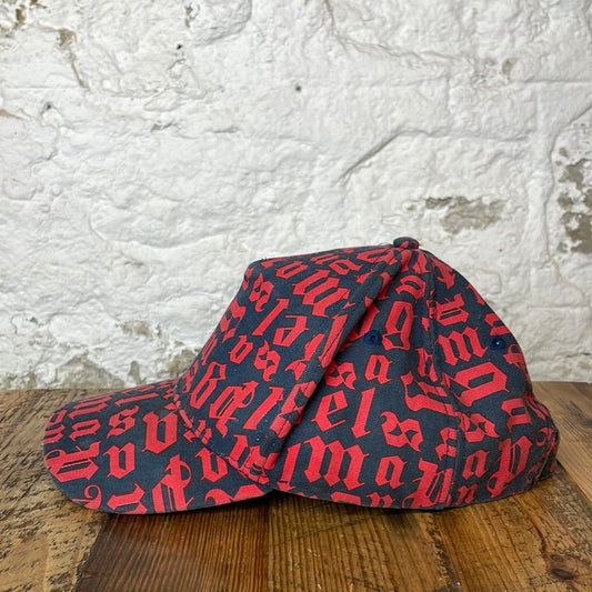 Palm Angels Red Navy Monogram Hat