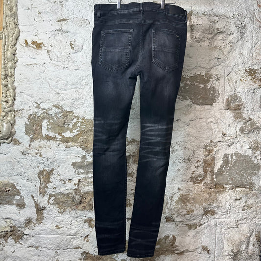 Amiri Distressed Faded Black Denim Jeans Sz 36