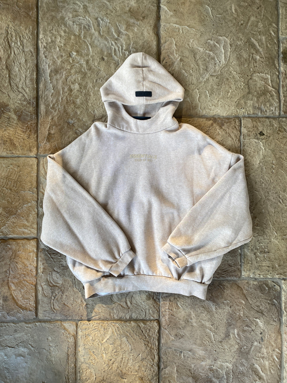 Fear of God Essentials Light Oatmeal Hoodie Sz M