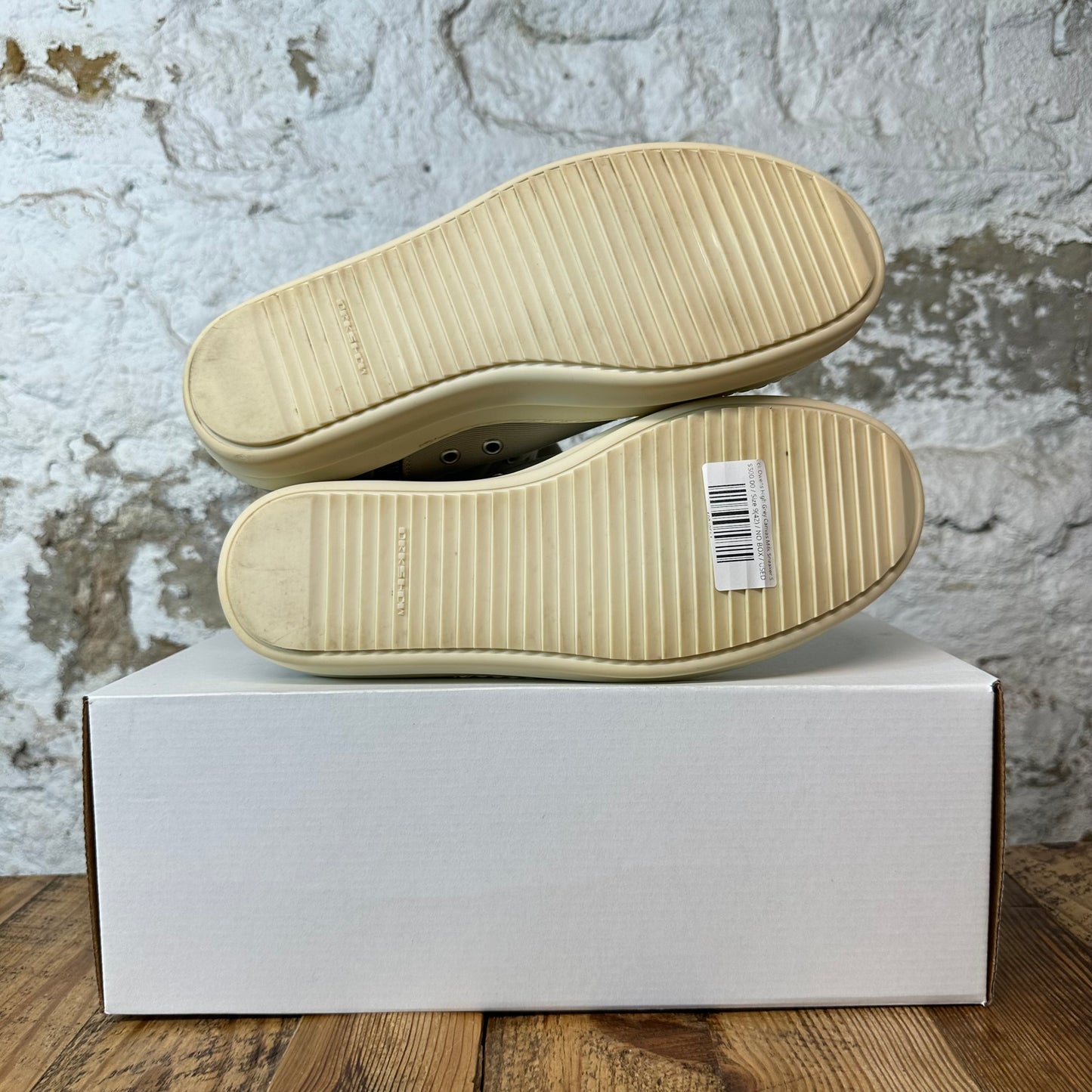 Rick Owens High Grey Canvas Milk Sneaker Sz 9 (42)