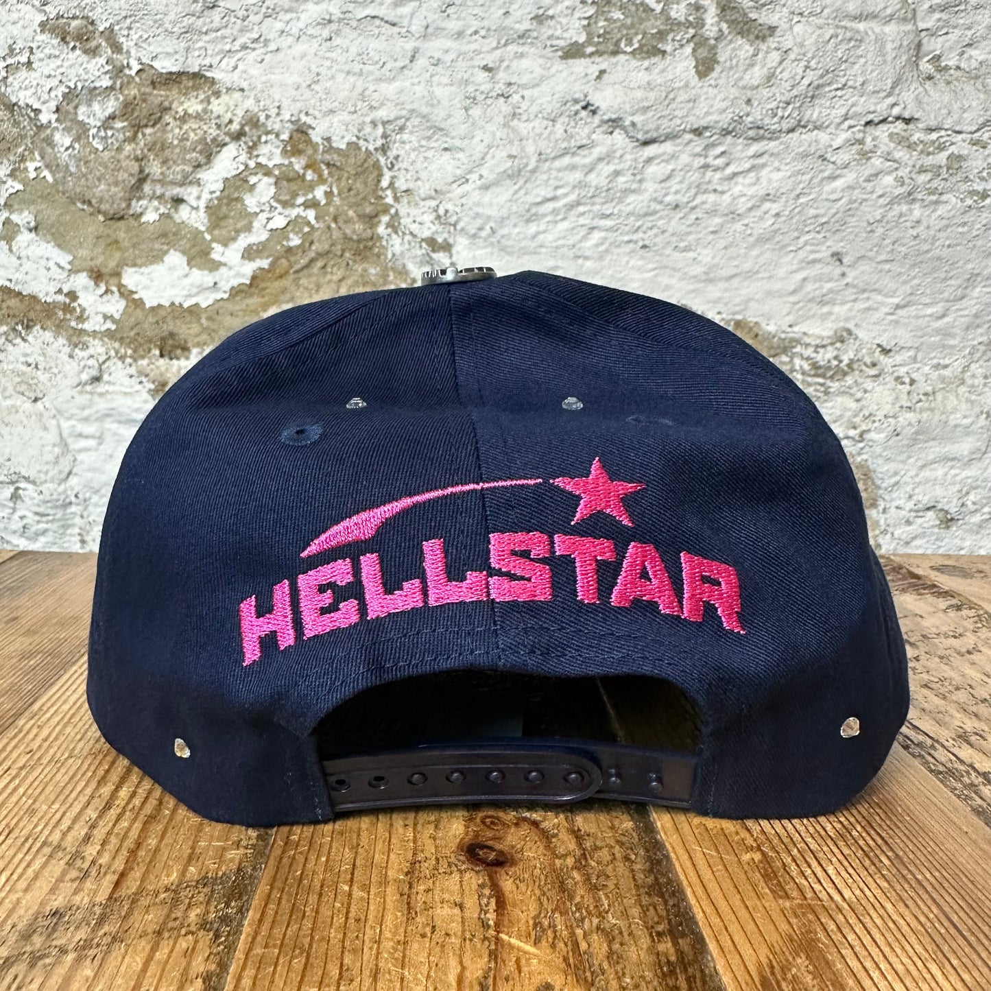 Hellstar OG Logo Navy Rhinestone Snapback Hat