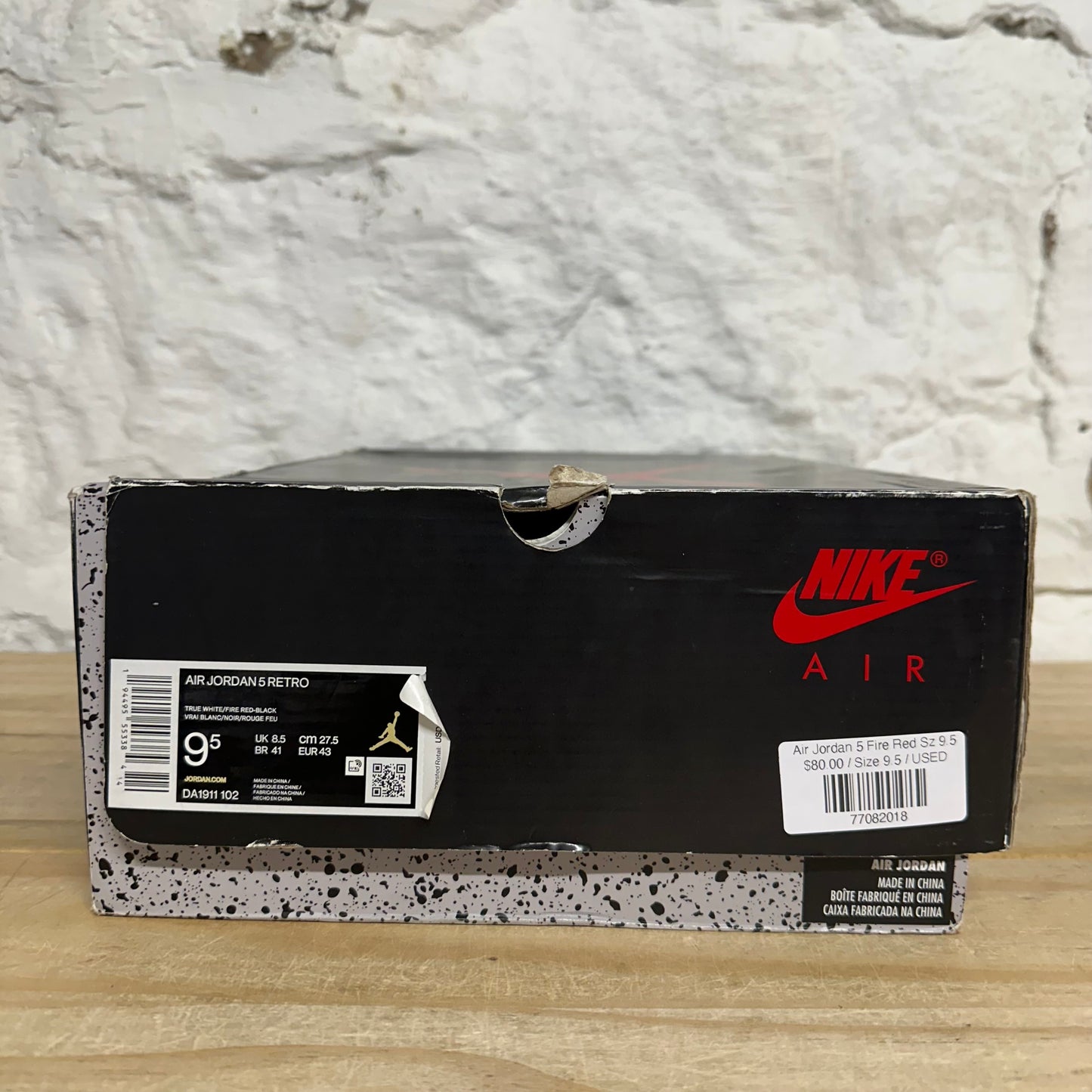 Air Jordan 5 Fire Red Sz 9.5