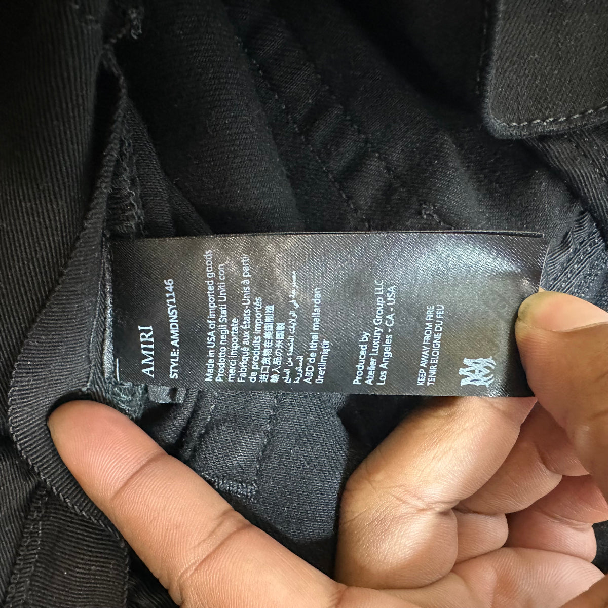 Amiri MX1 Blue Black Woven Black Denim Jeans Sz 30