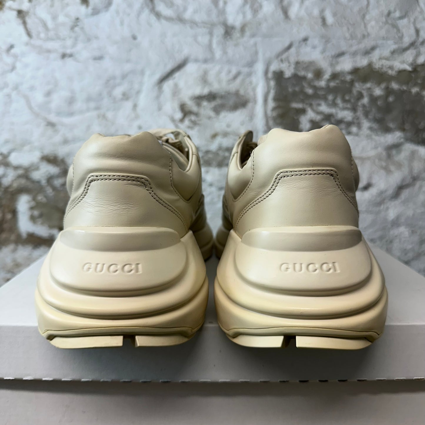 Gucci Rhyton Flash Logo Cream Sneaker Sz 8