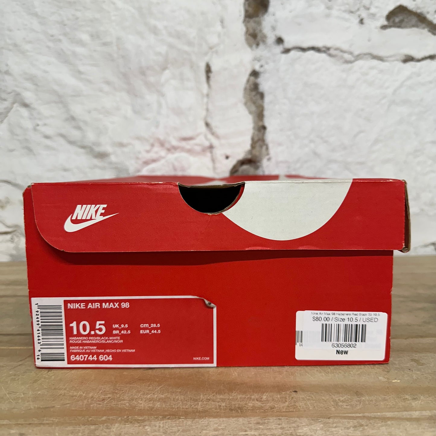 Nike Air Max 98 Habanero Red Black Sz 10.5