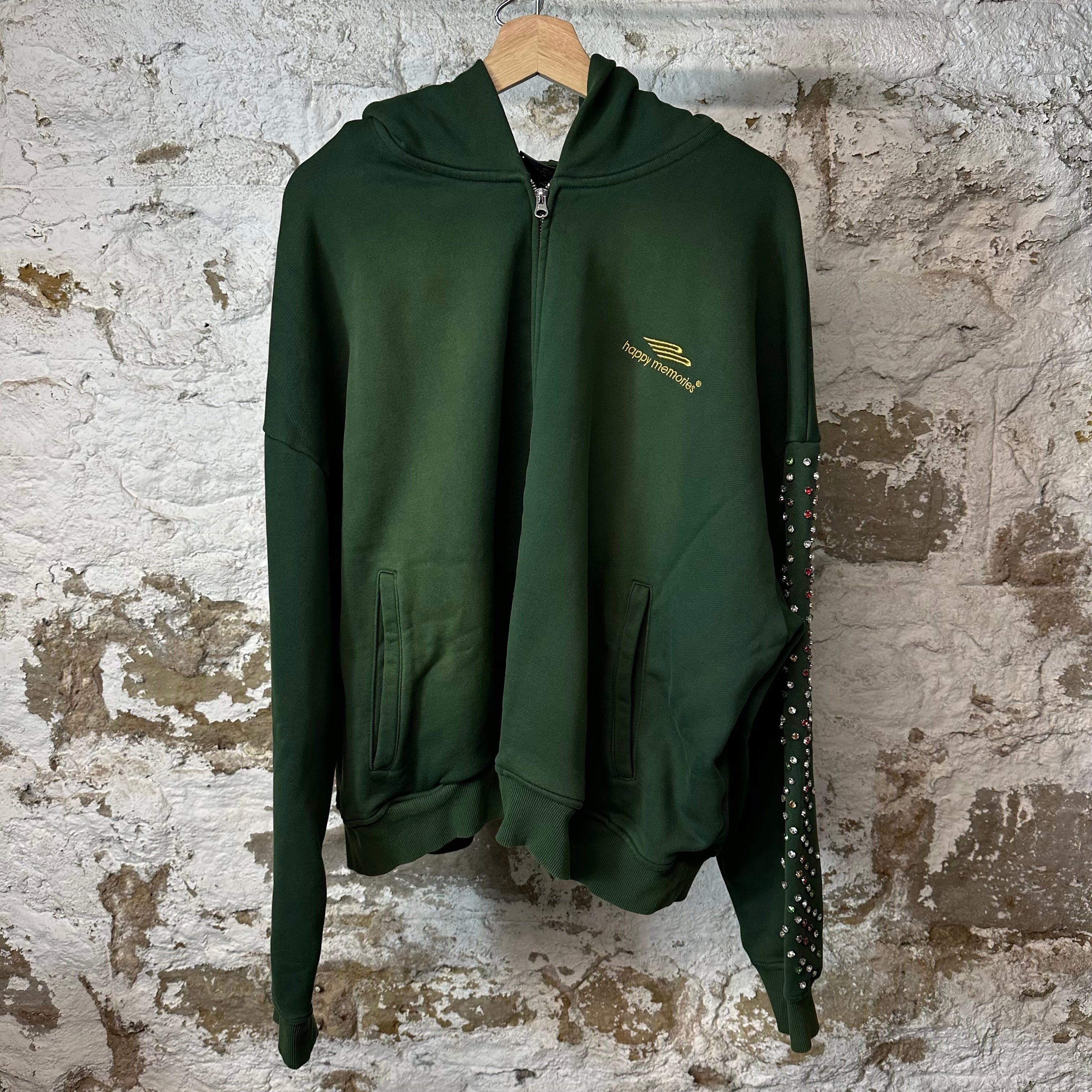 HMDD Crystal Green Zip Up Hoodie Sz L