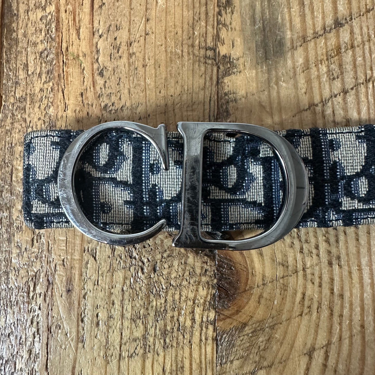 Dior Navy Beige Oblique Belt Sz (100)