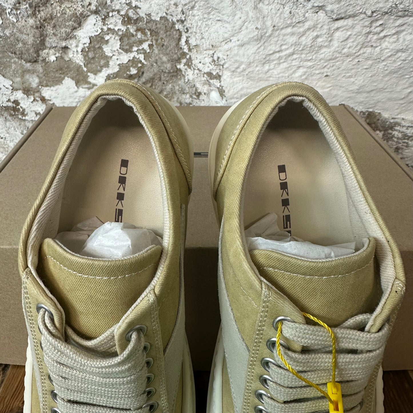Rick Owens Parchment Milk Low Top Sneaker DS