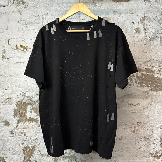 Who Decides War Metal Stained Glass Splatter T-shirt Black Sz L