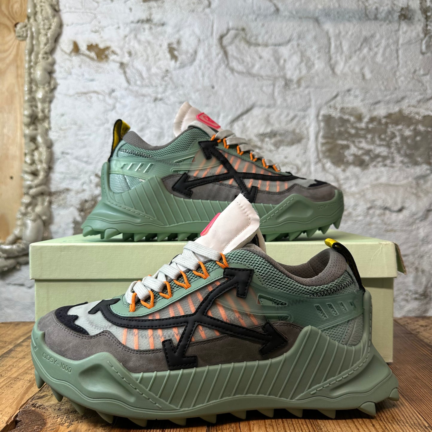 Off-White ODSY 1000 Black Green Sneaker Sz 10 (43)