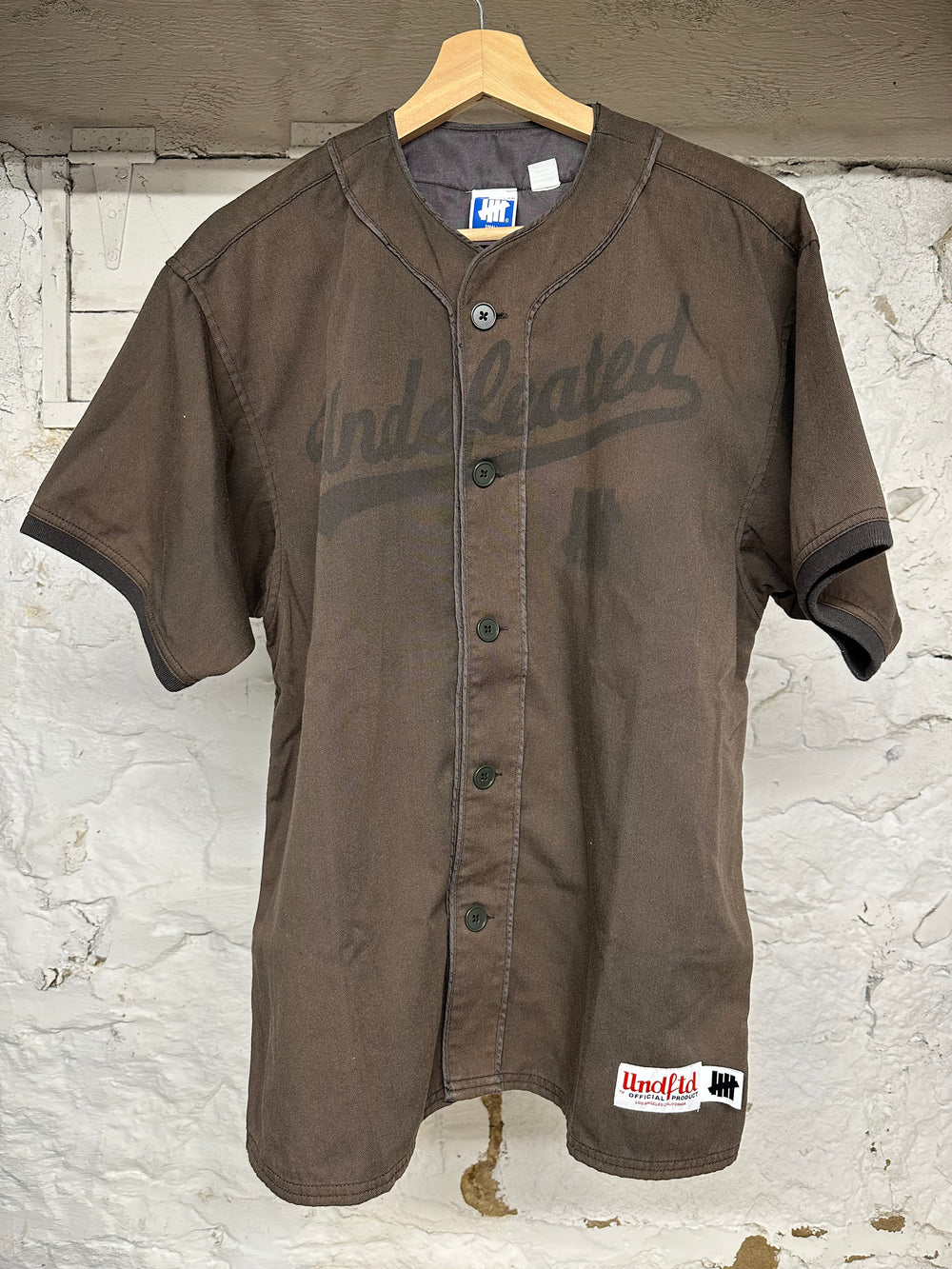Undefeated Faded Brown Baseball Jersey Sz S