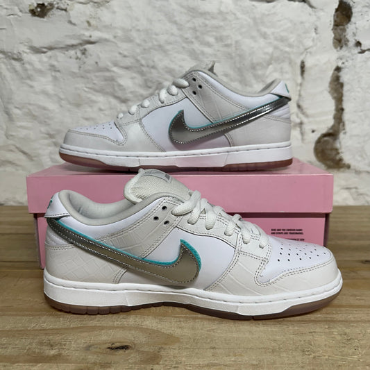 Nike SB Dunk Low Diamond Supply White Sz 8 DS