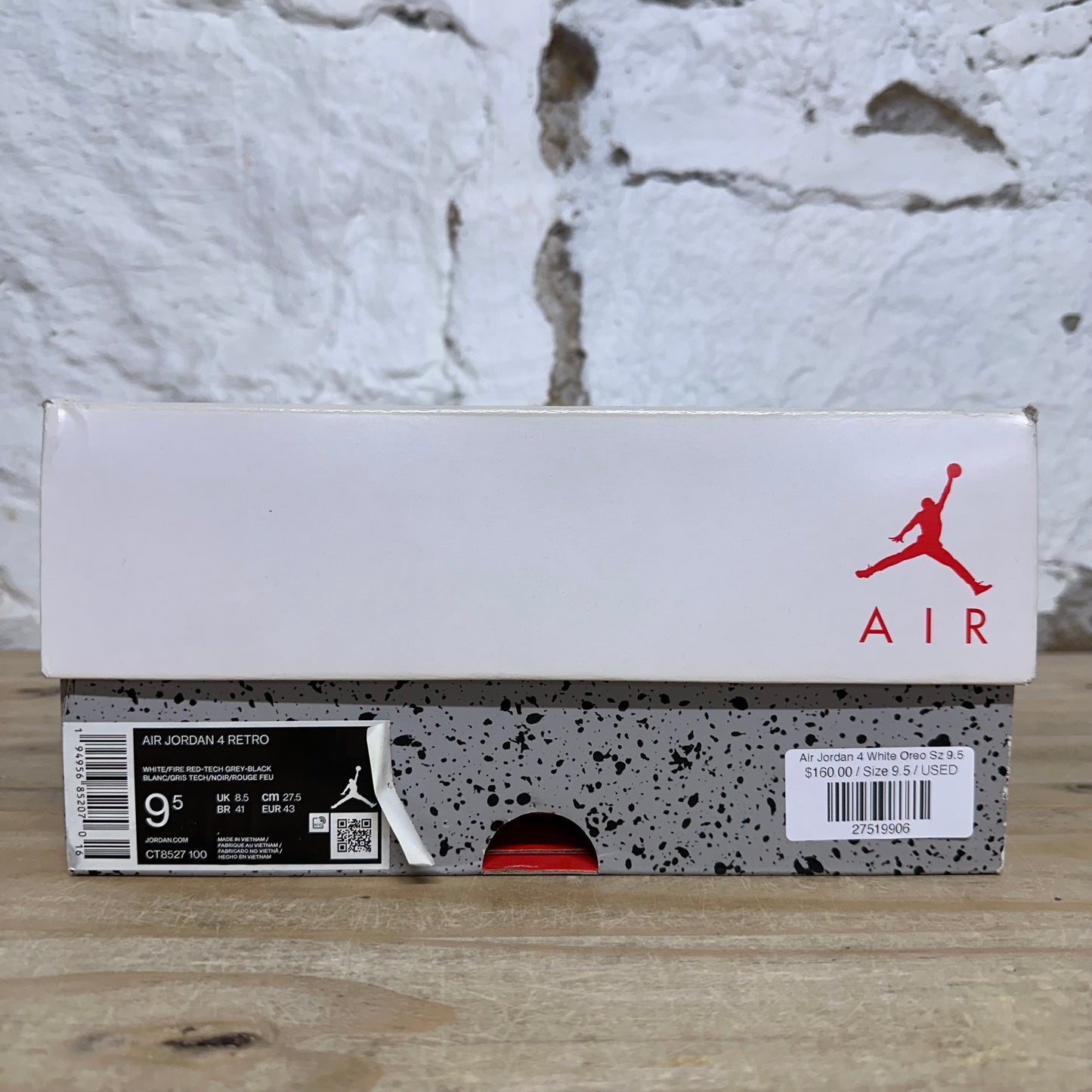 Air Jordan 4 White Oreo Sz 9.5