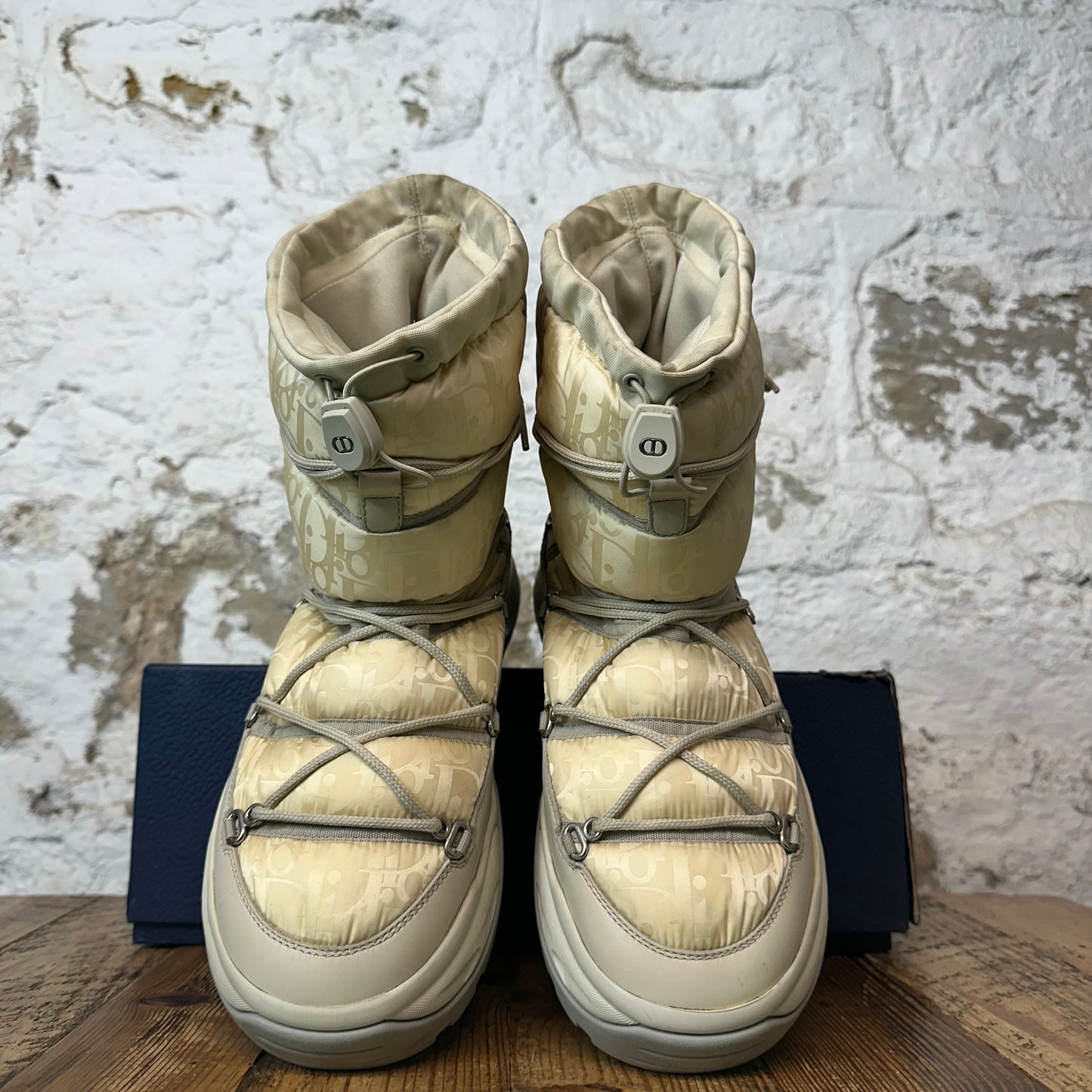 Dior Cream Oblique Grey Snow Boot Sz 8 (41)