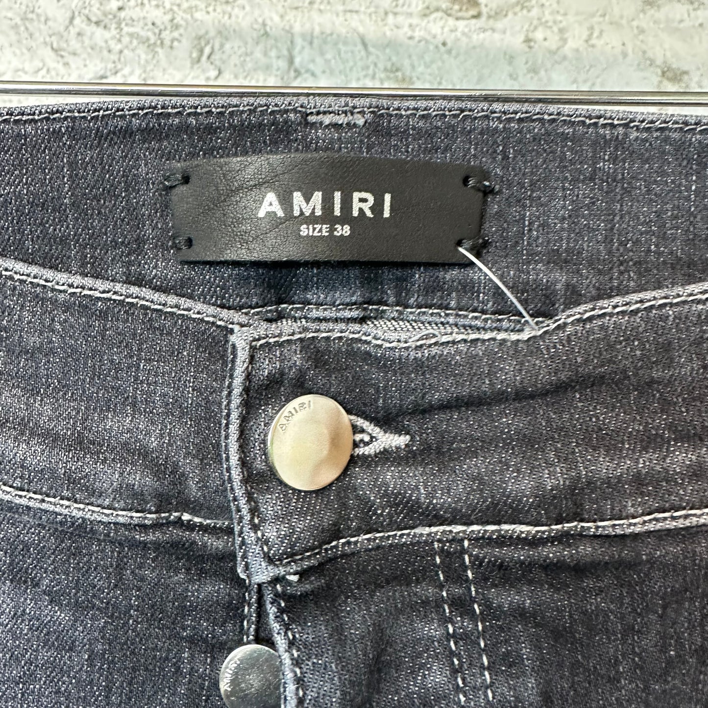 Amiri MX1 Black Paisley Grey Denim Jeans Sz 38