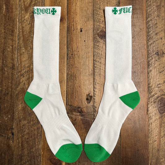 Chrome Hearts FU Green White Socks DS