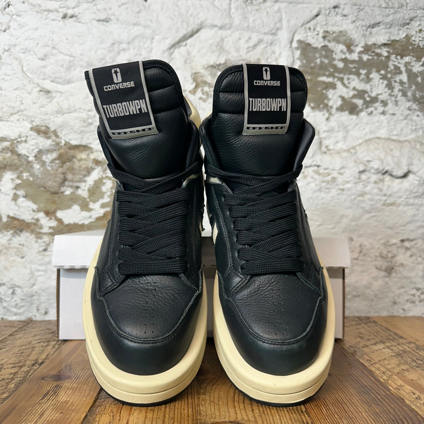 Rick Owens TurboWPN Black Cream Sneaker Sz 8.5