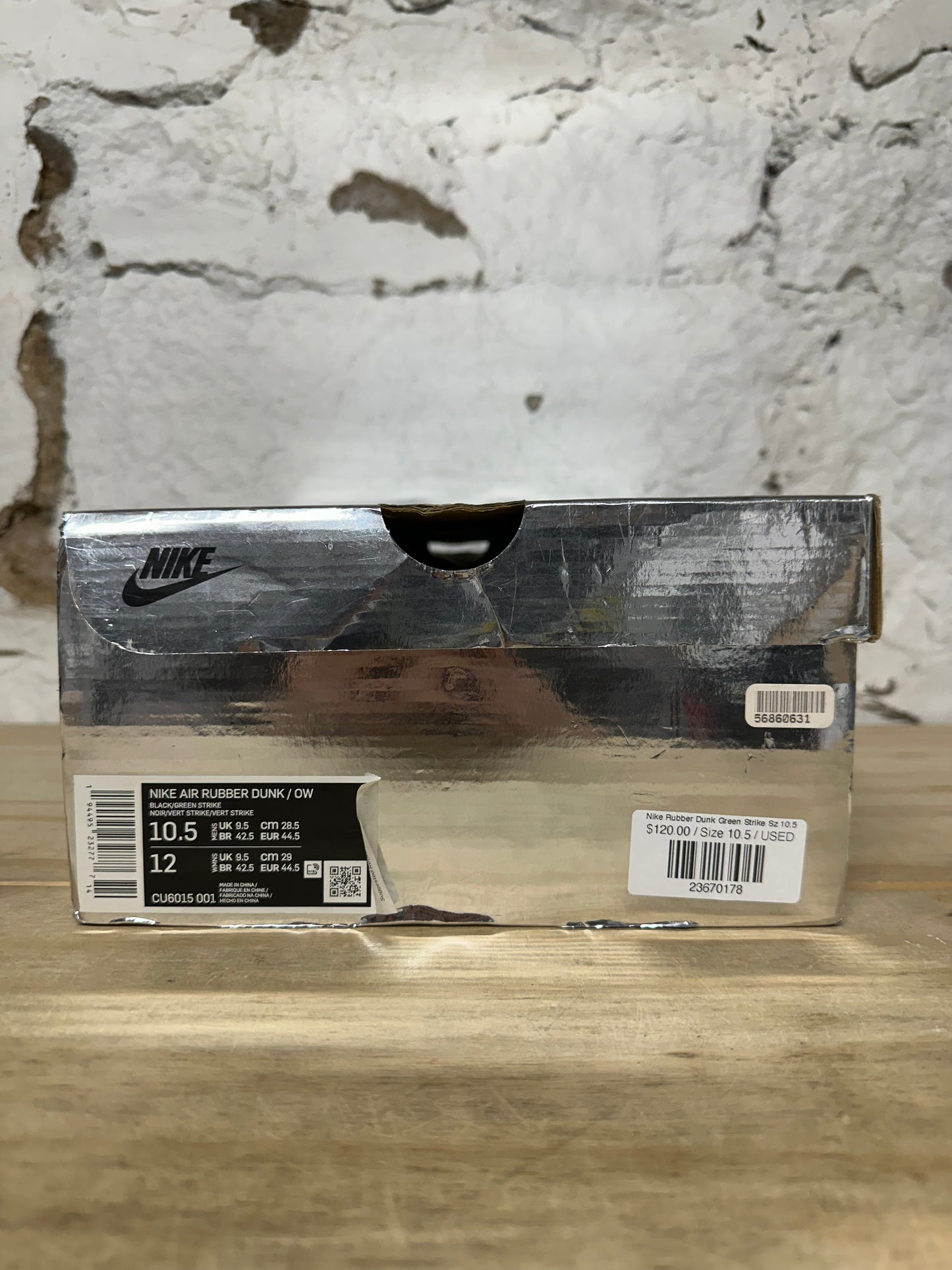 Nike Air Rubber Dunk Off-White Green Strike Sz 10.5