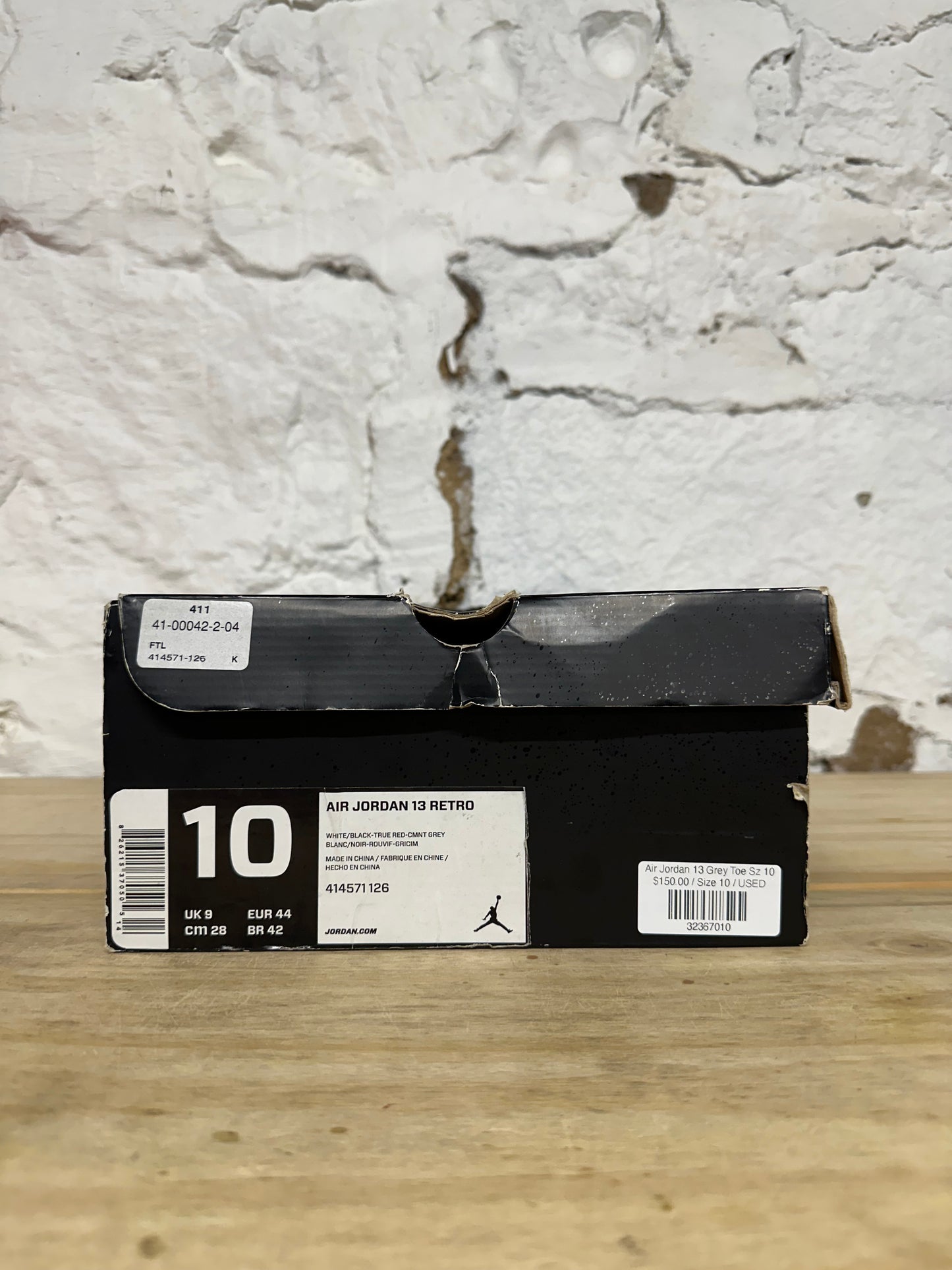 Air Jordan 13 Grey Toe Sz 10