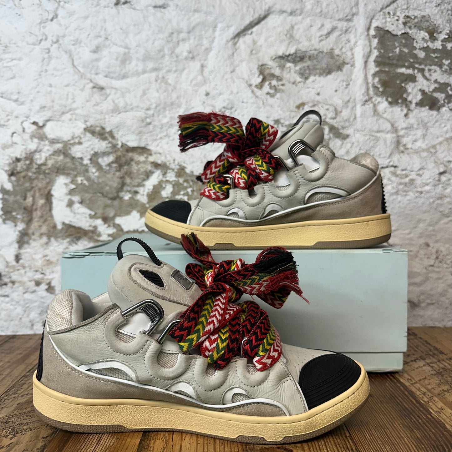 Lanvin Curb Multicolor Lace Grey Sneaker Sz 9 (42)