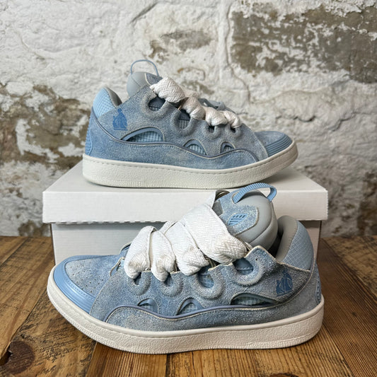 Lanvin Curb White Lace Blue Denim Sneaker Sz 10 (43)